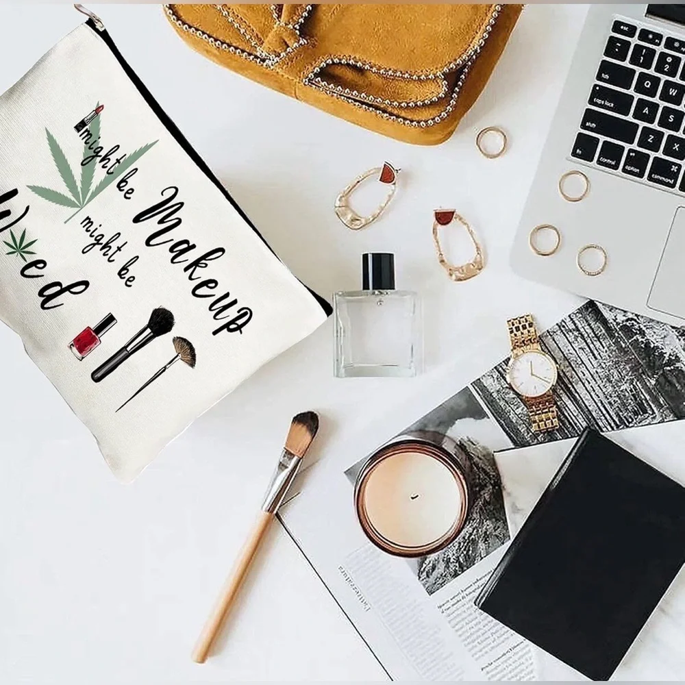 Mary Jane Humor Makeup & Travel Pouch | Canvas Cosmetic Organizer Bag